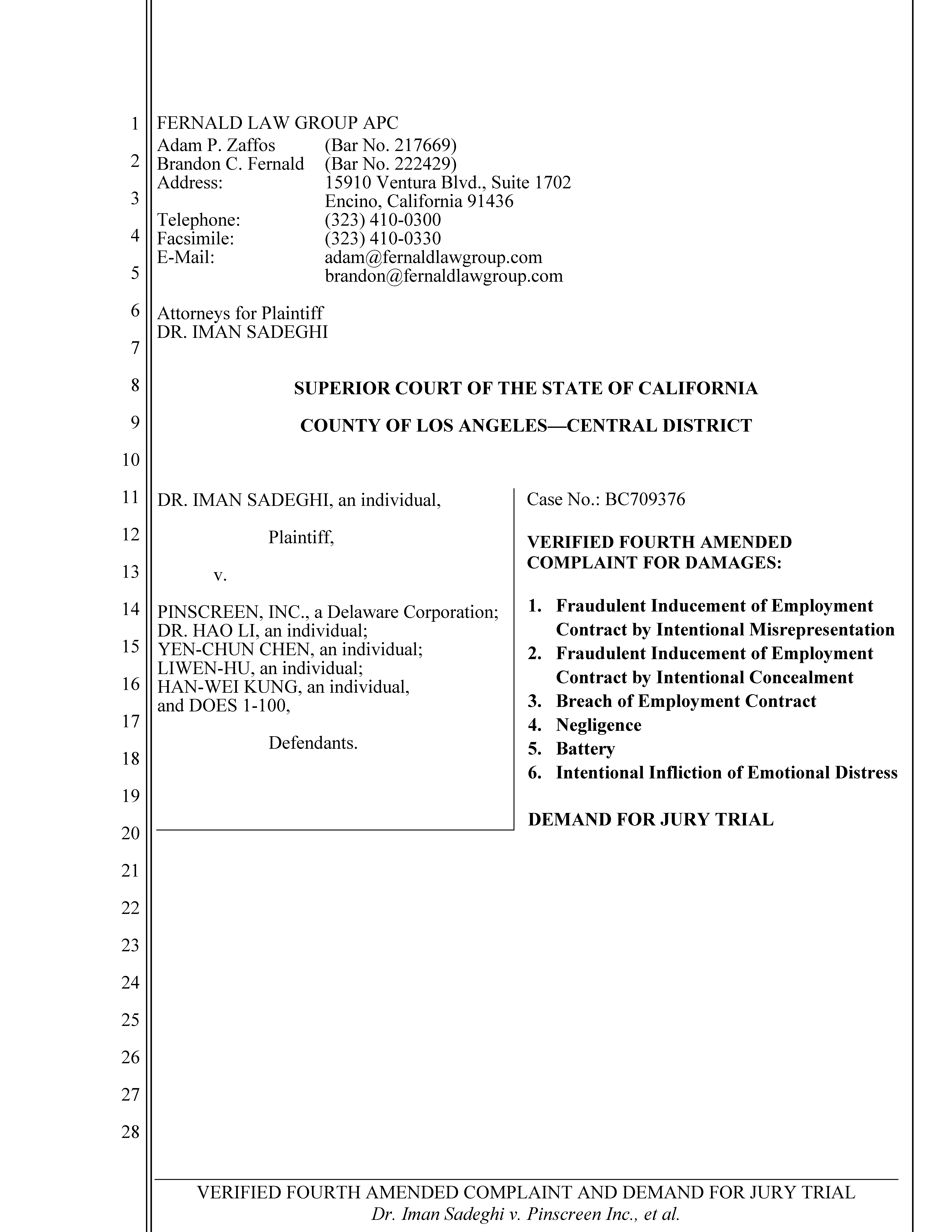 Fourth Amended Complaint (4AC) Page 1