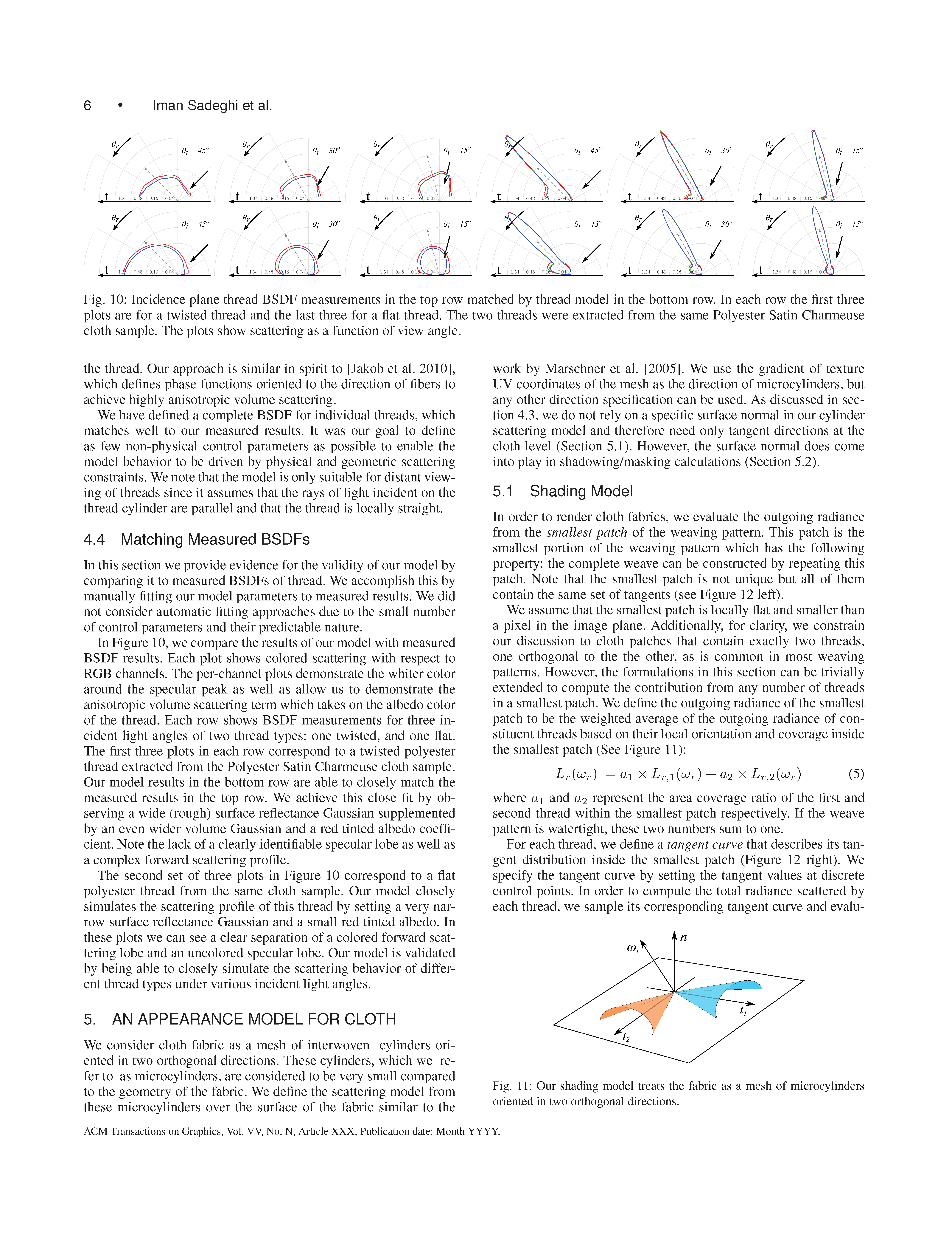 A Practical Microcylinder Appearance Model for Cloth Rendering Page 6