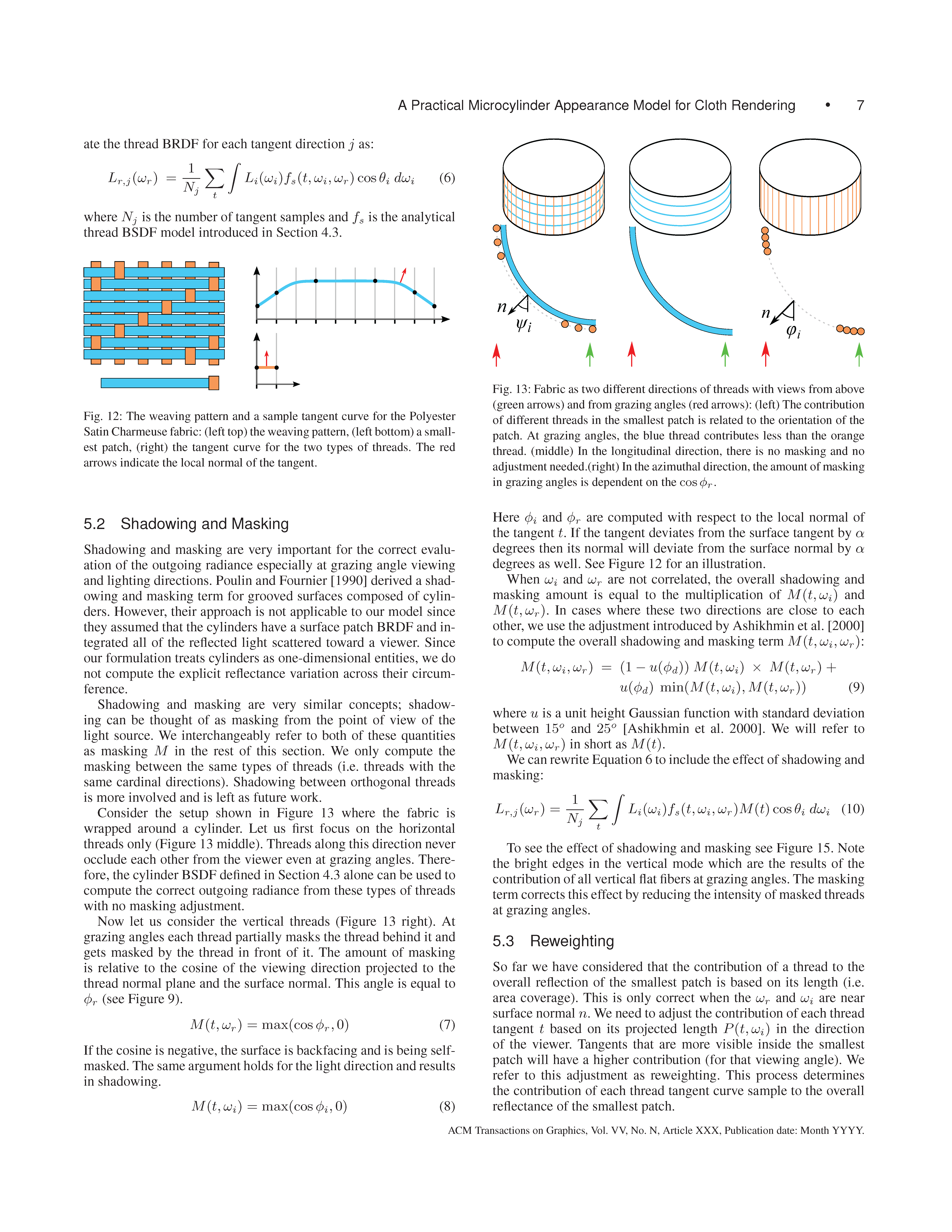 A Practical Microcylinder Appearance Model for Cloth Rendering Page 7