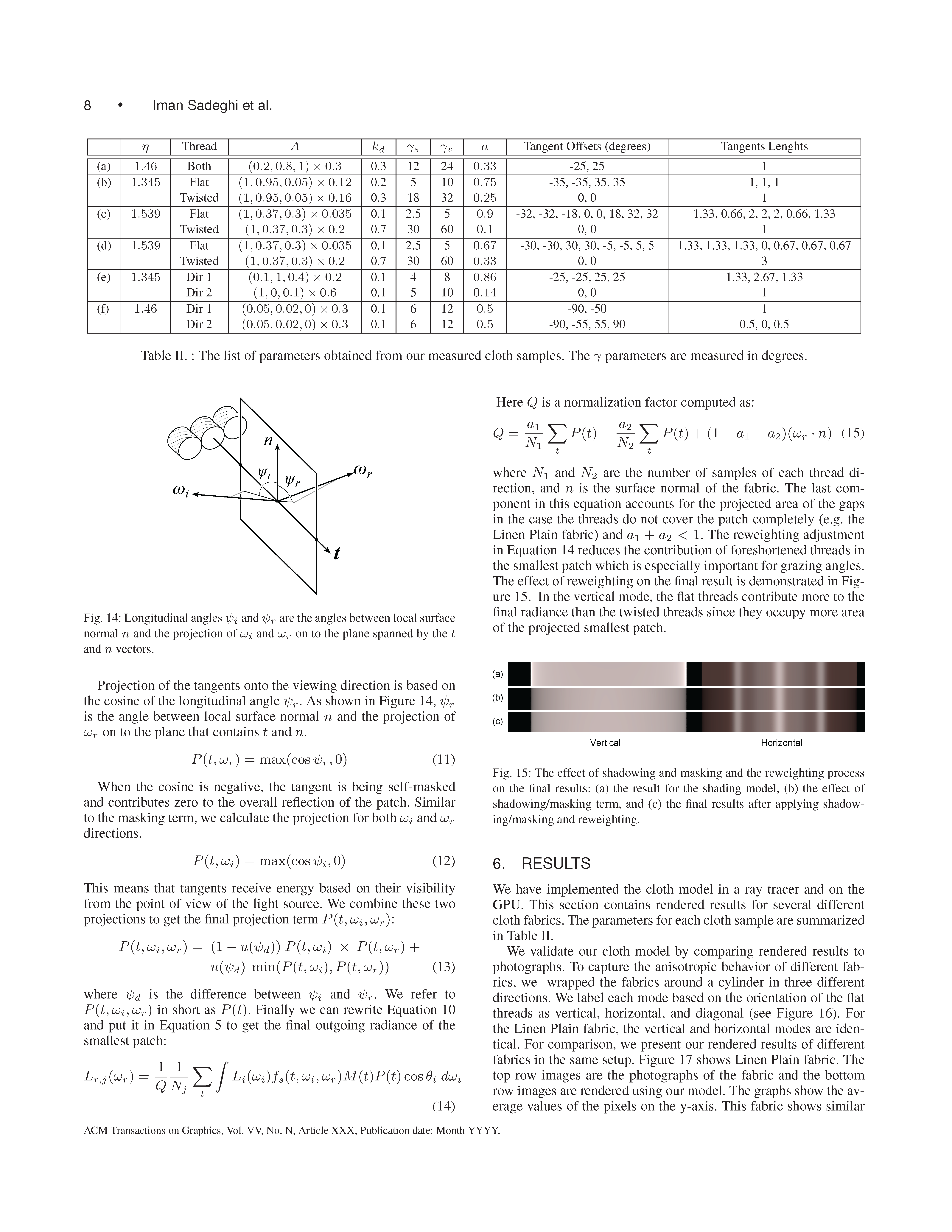 A Practical Microcylinder Appearance Model for Cloth Rendering Page 8