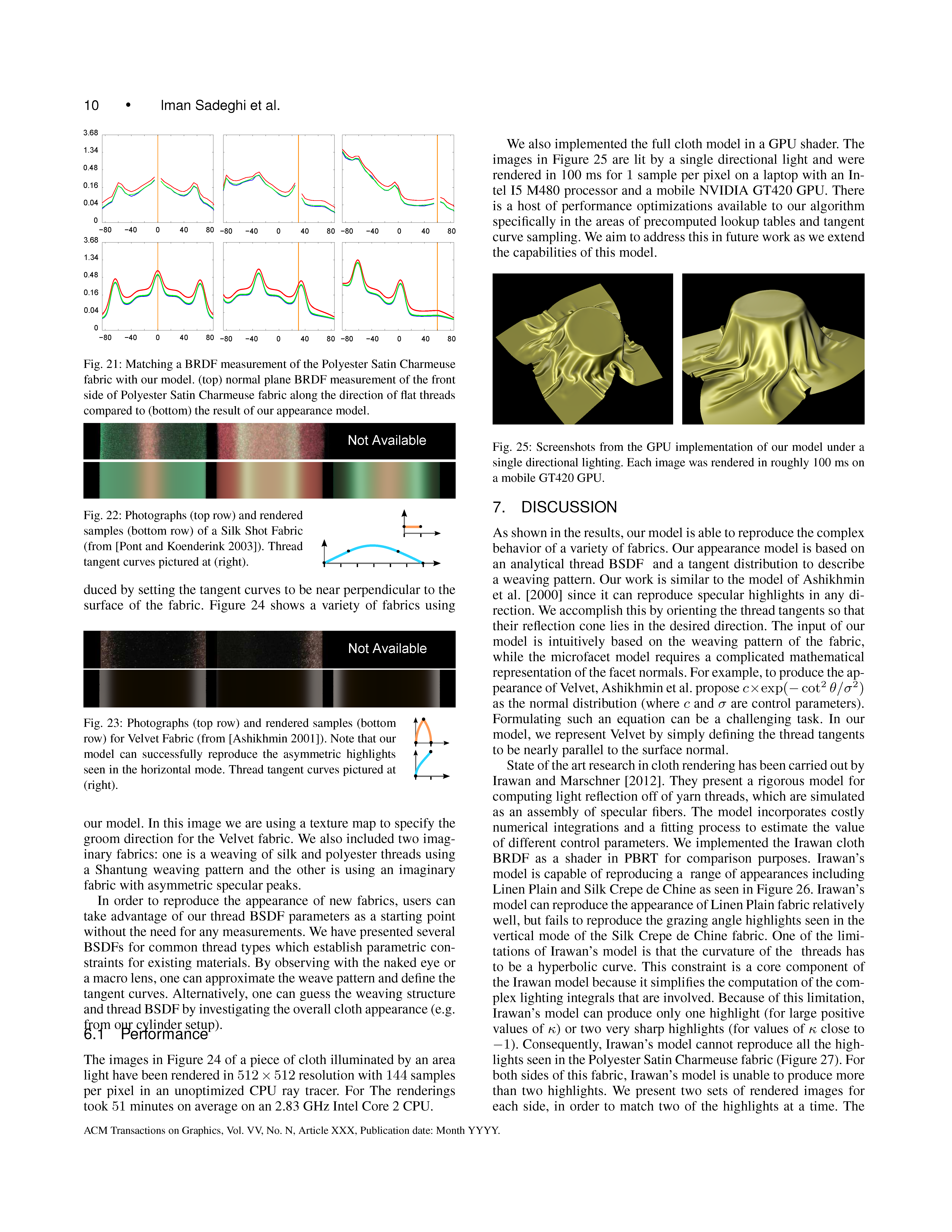 A Practical Microcylinder Appearance Model for Cloth Rendering Page 10