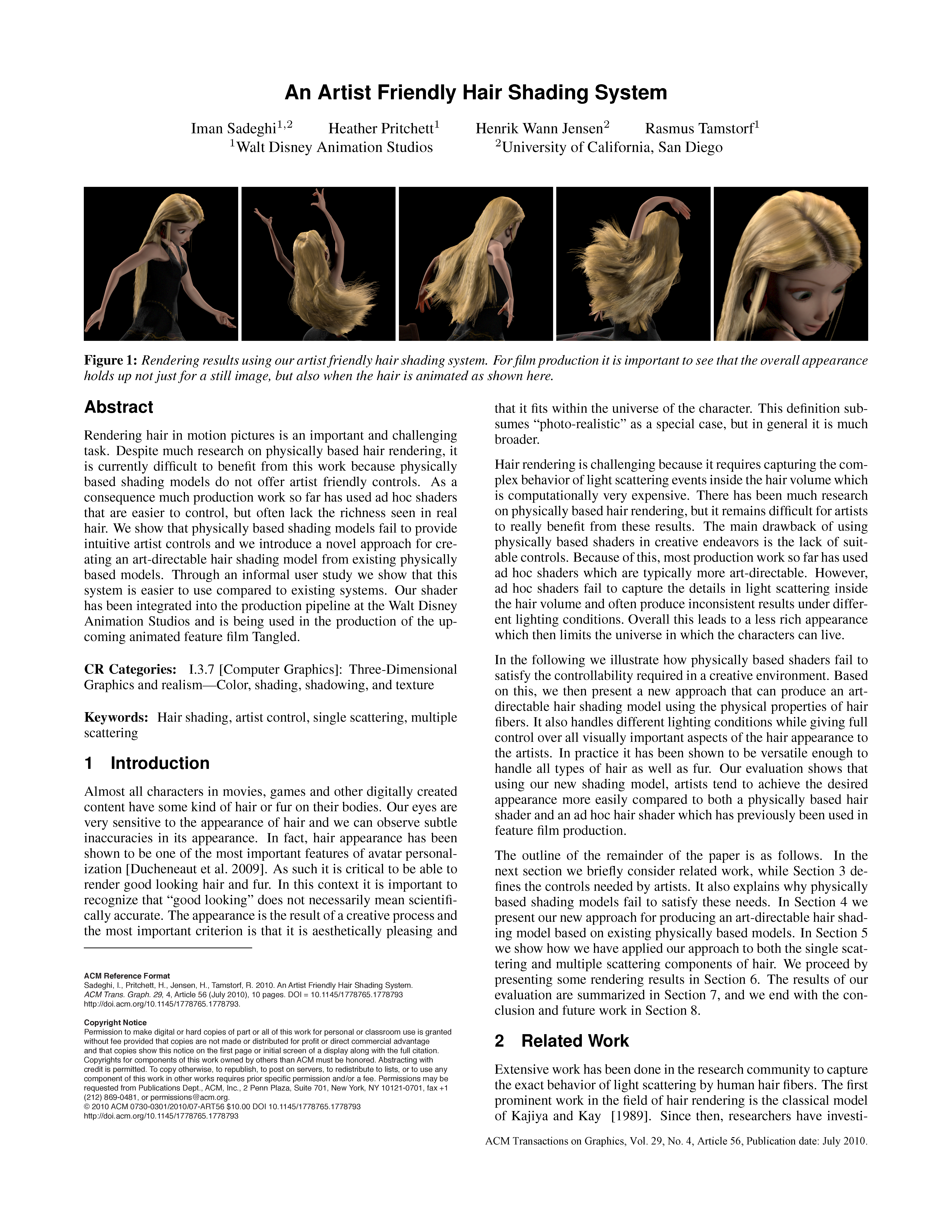 An Artist Friendly Hair Shading System Page 1