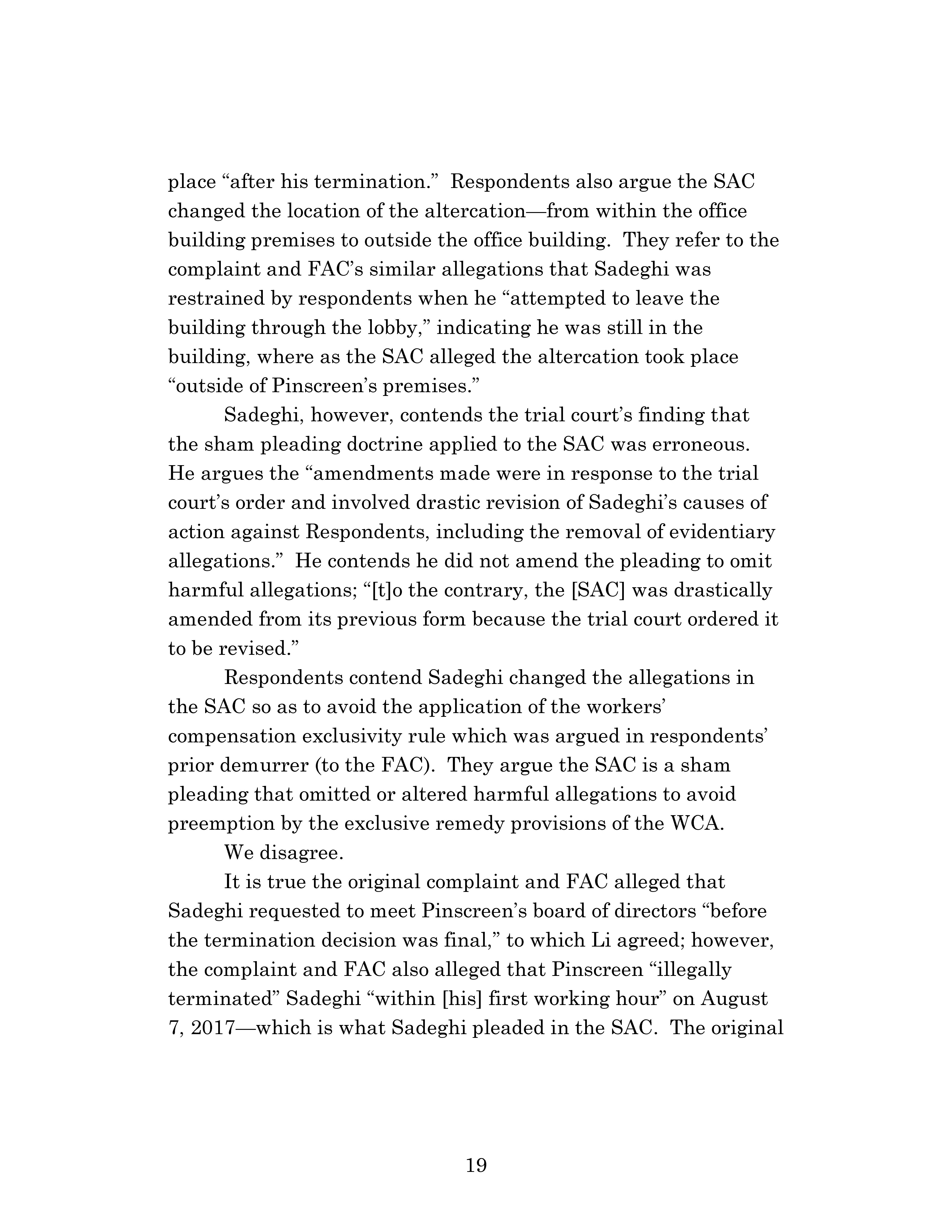 Appellate Court's Opinion Upholding Sadeghi's Claims for Battery and IIED Against Chen, Hu and Kung Page 19