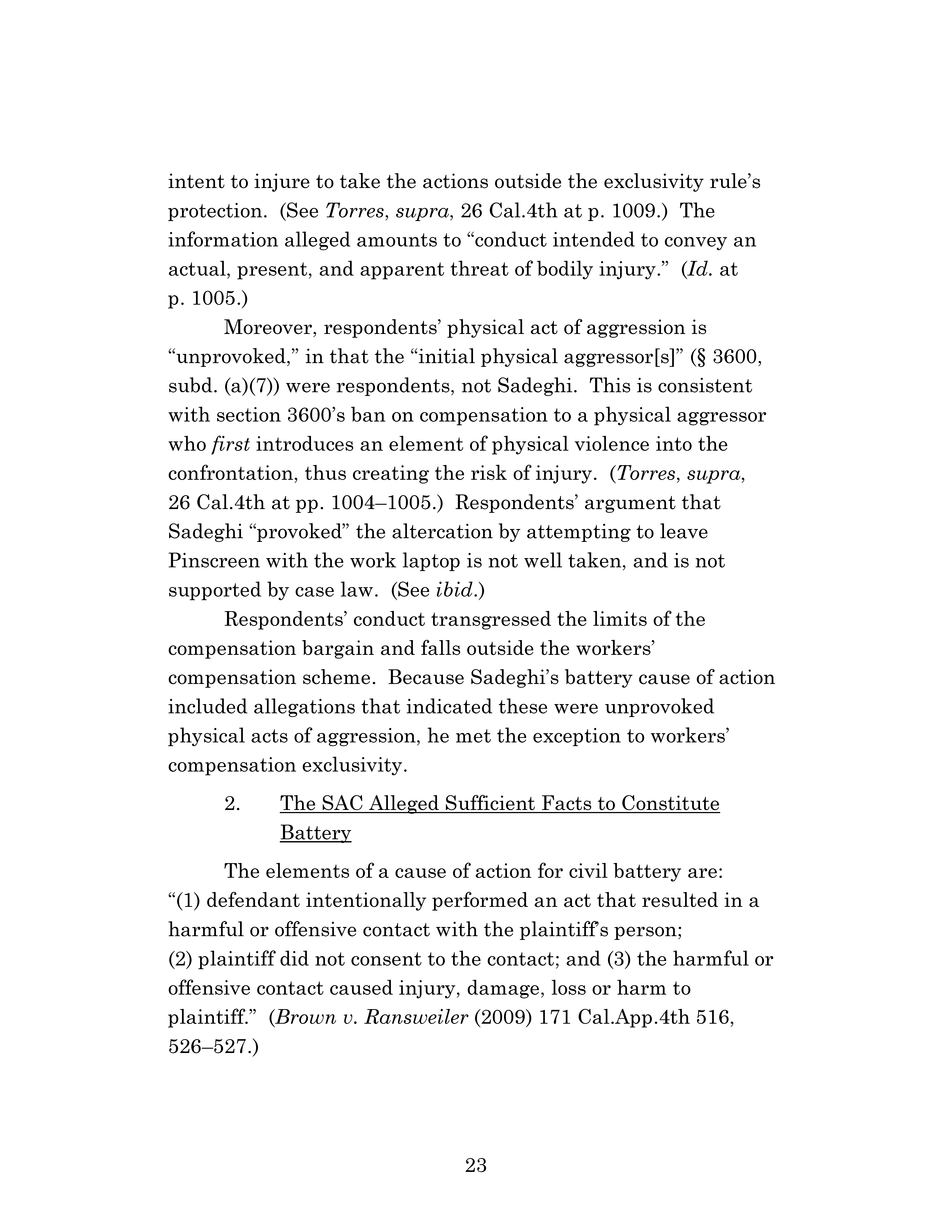 Appellate Court's Opinion Upholding Sadeghi's Claims for Battery and IIED Against Chen, Hu and Kung Page 23