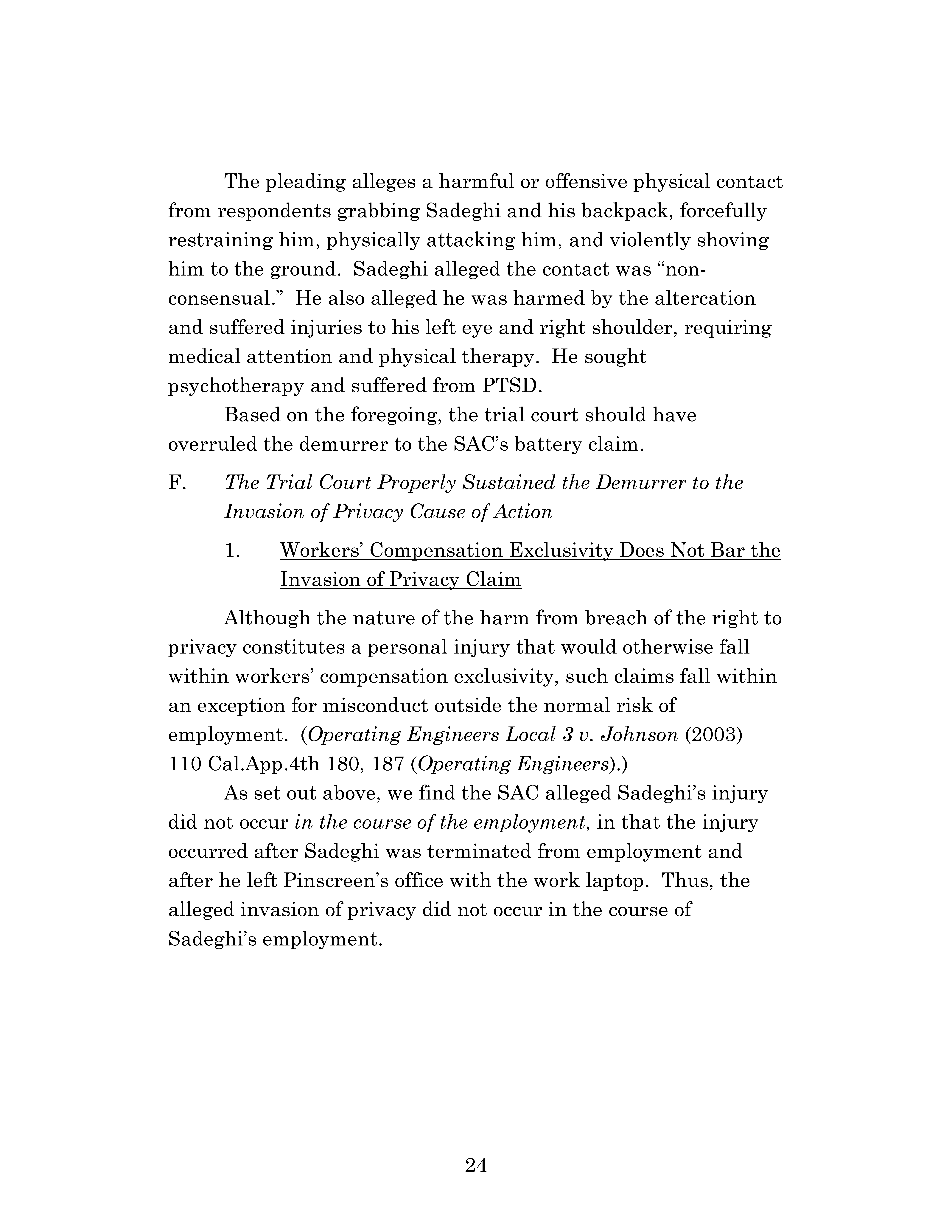 Appellate Court's Opinion Upholding Sadeghi's Claims for Battery and IIED Against Chen, Hu and Kung Page 24