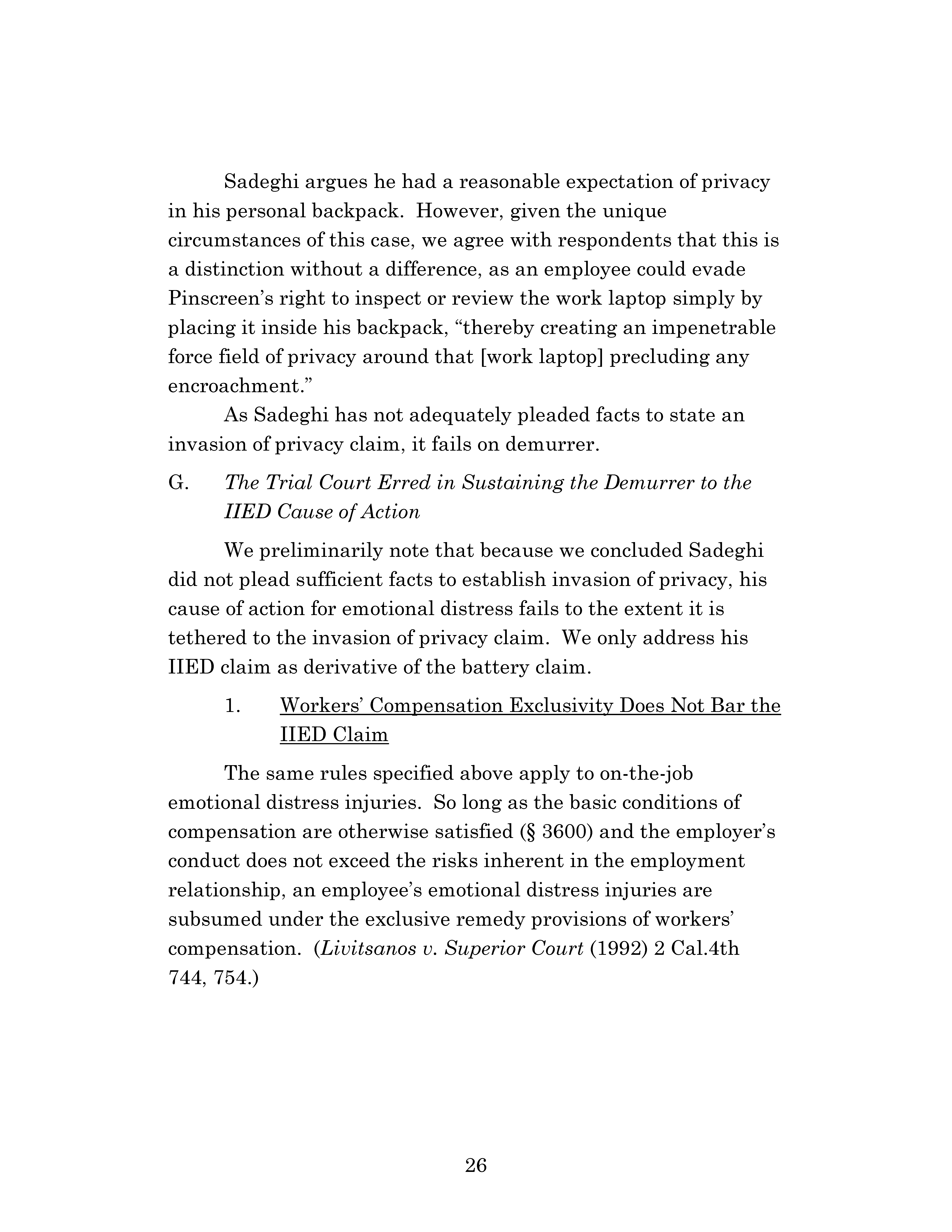 Appellate Court's Opinion Upholding Sadeghi's Claims for Battery and IIED Against Chen, Hu and Kung Page 26