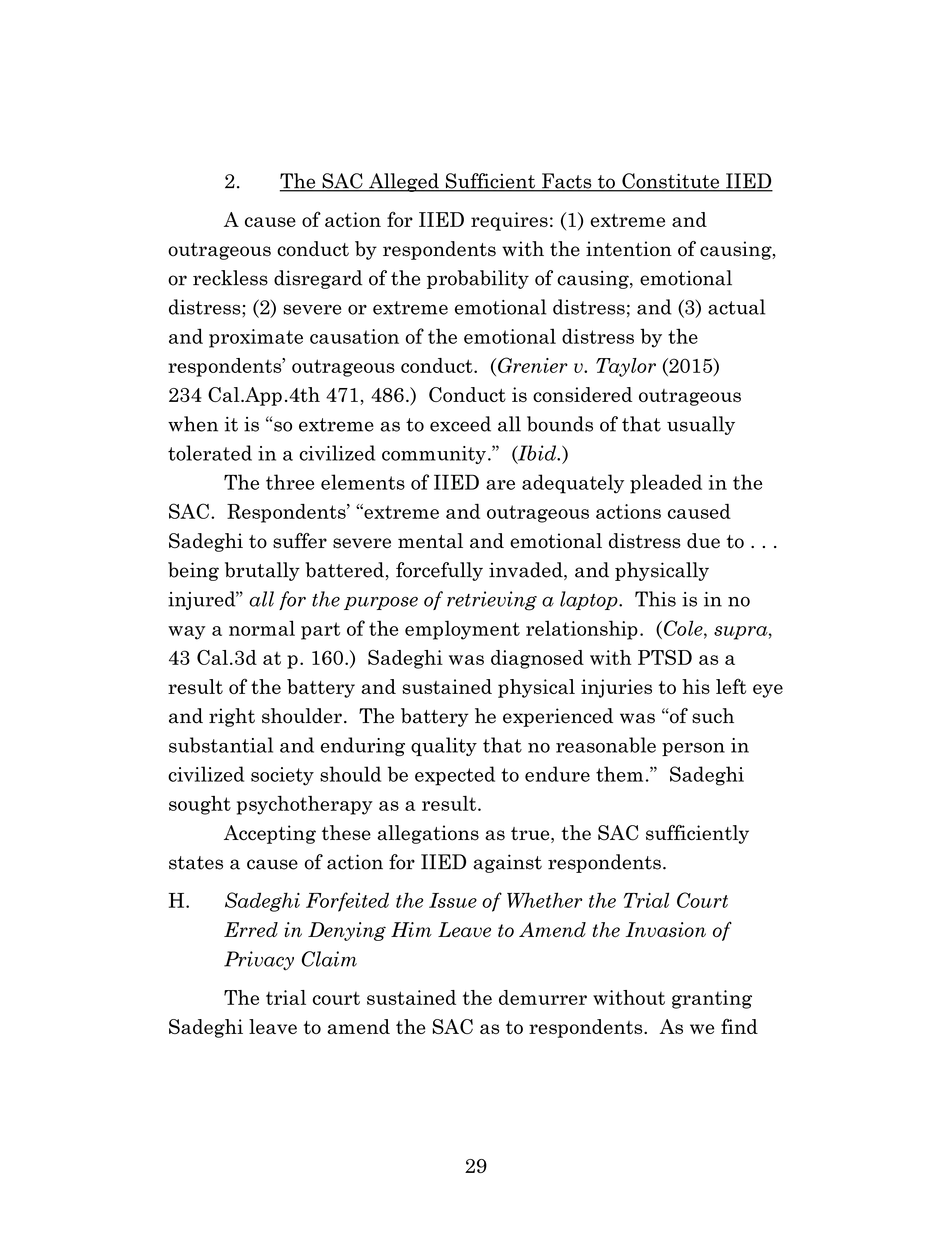 Appellate Court's Opinion Upholding Sadeghi's Claims for Battery and IIED Against Chen, Hu and Kung Page 29