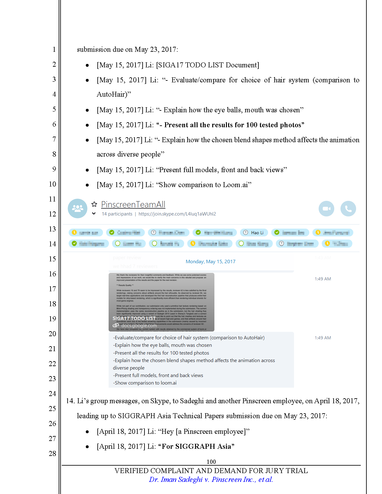 Verified Complaint Page 100