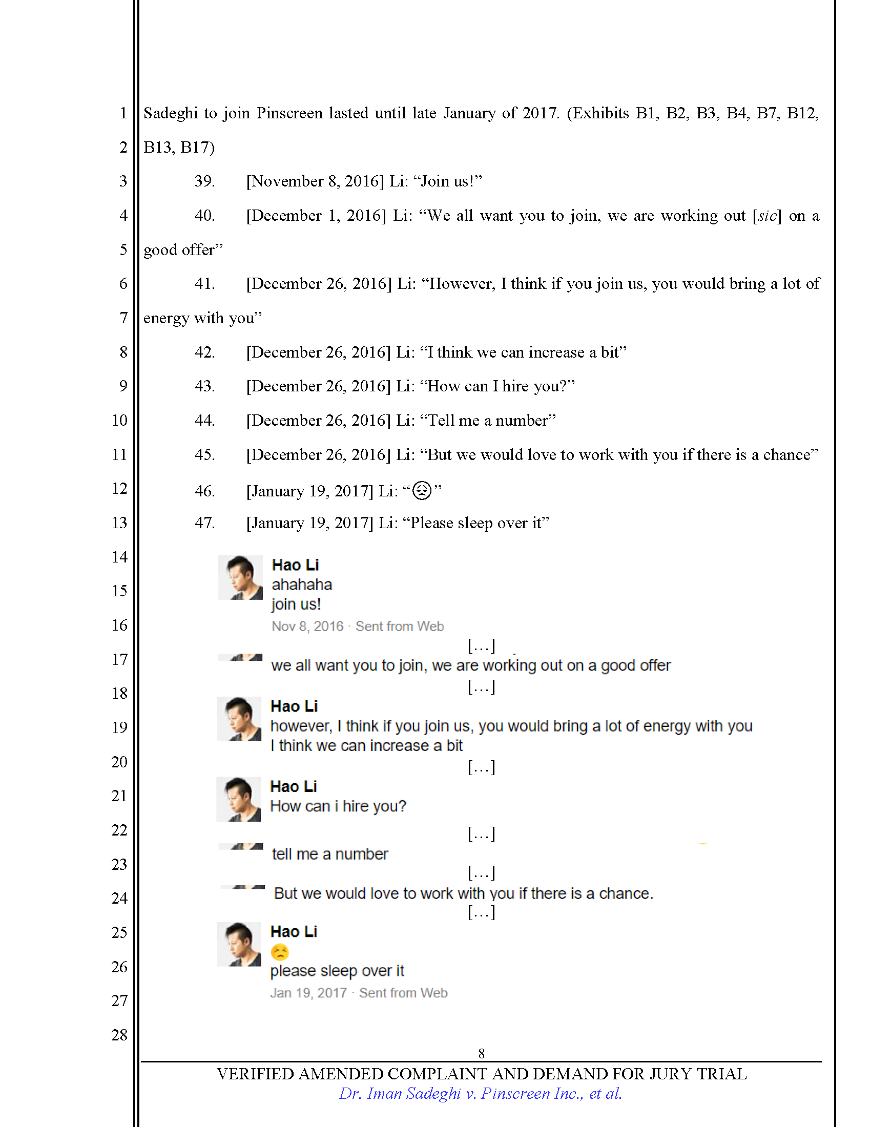 First Amended Complaint (FAC) Page 8