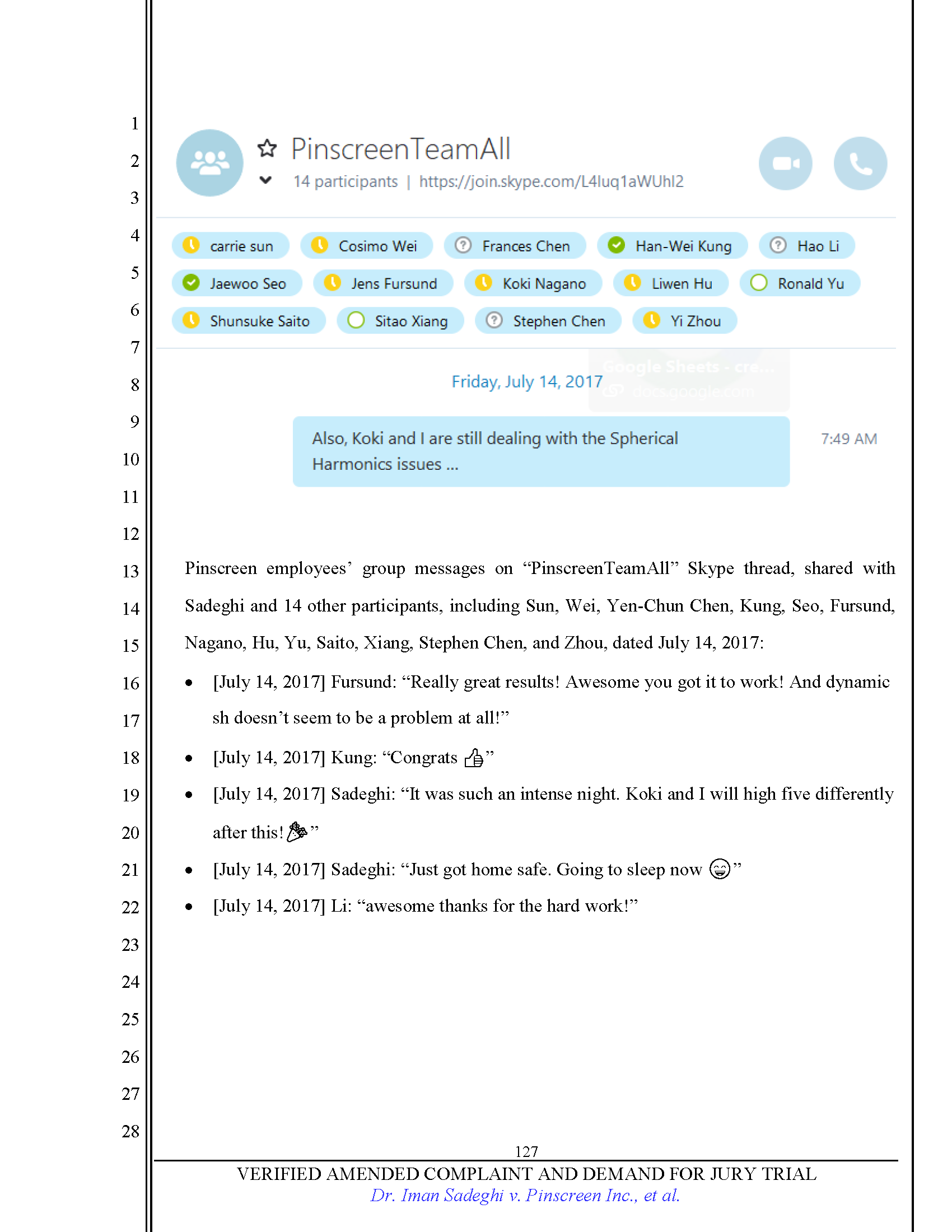 First Amended Complaint (FAC) Page 127