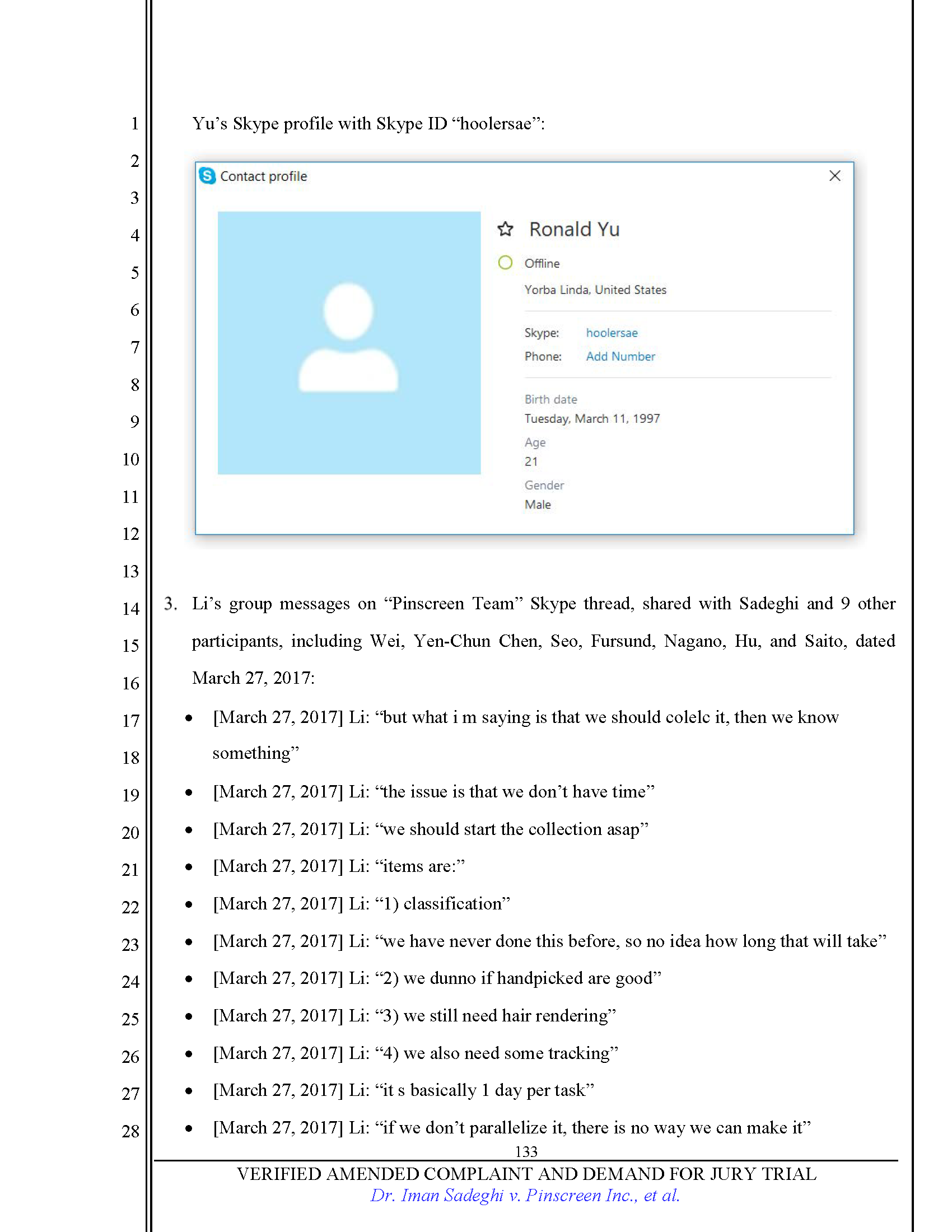 First Amended Complaint (FAC) Page 133