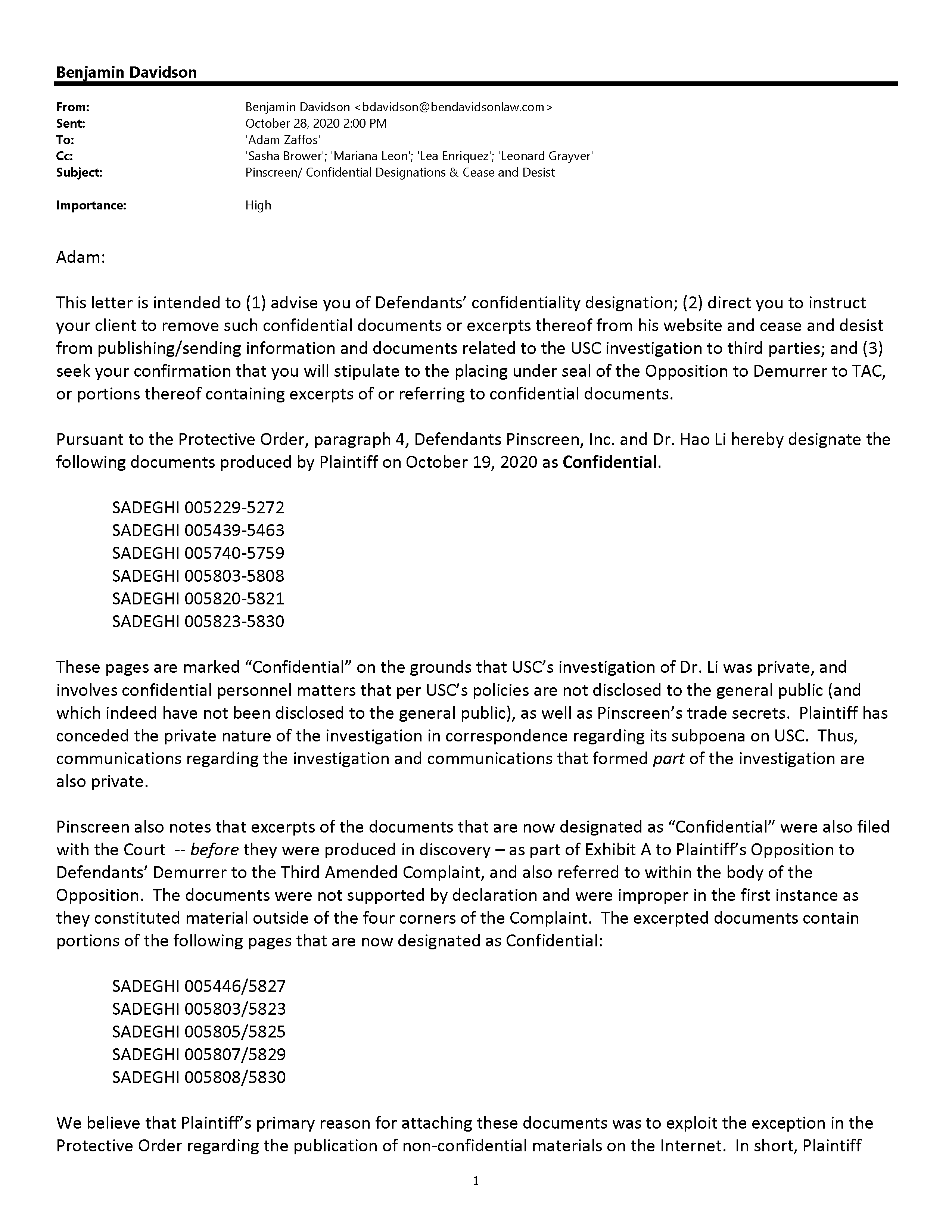 Hao Li Authenticates USC's Confirmation of Pinscreen's Public Deception at ACM SIGGRAPH RTL 2017 Page 39