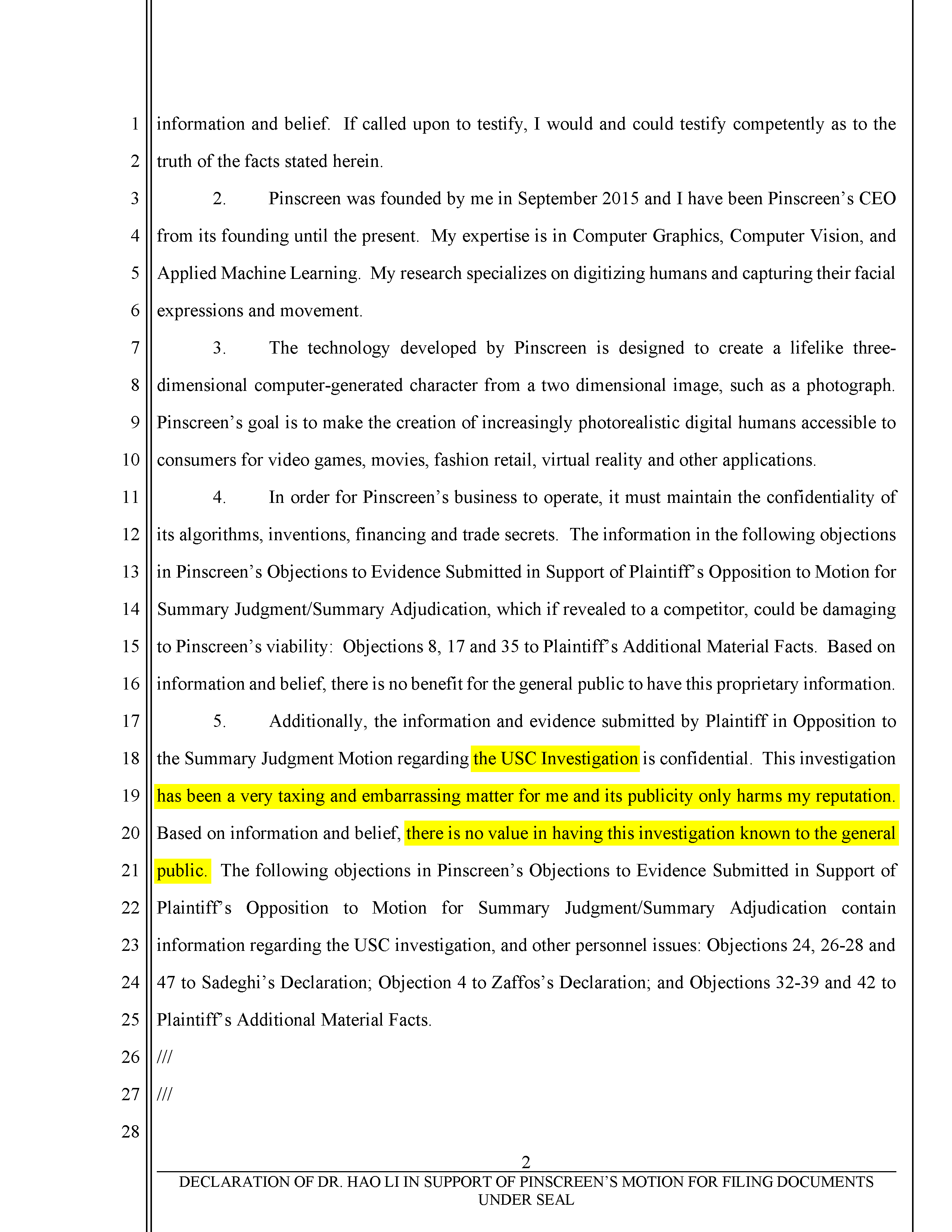 Hao Li Refers to USC's Investigation of His Scientific Misconduct as 'Embarrassing' Page 2